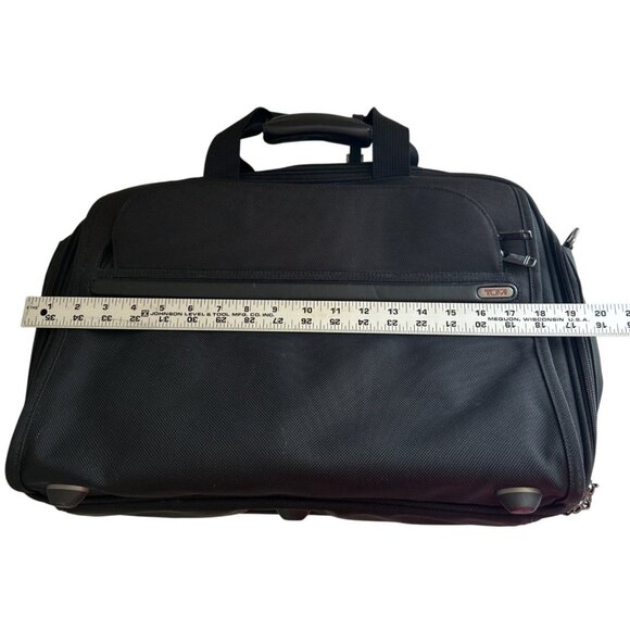 Tumi Expandable Black Nylon Leather Laptop Briefcase Carry On W/Shoulder Strap - Picture 11 of 13